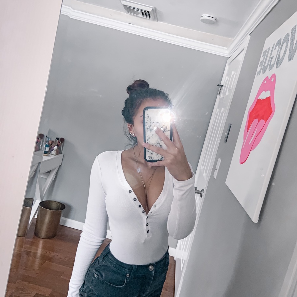 Abercrombie & Fitch White Body Suit